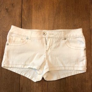 White jean shorts